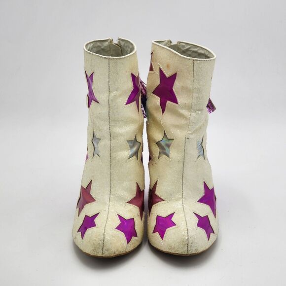 YRU Jem Star Metallic Stars Glitter Ankle Boots Size 8 HTF - Picture 2 of 9